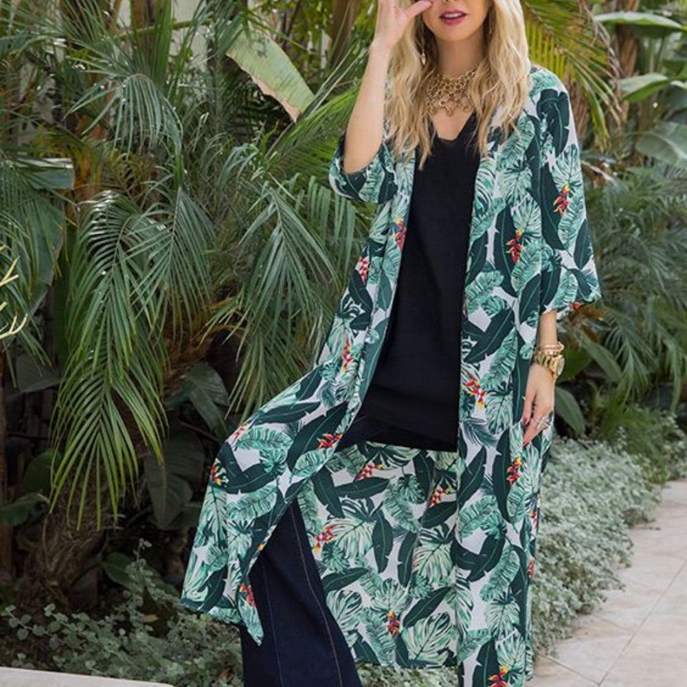 Rachel Zoe Box of Style Palm Print Duster
